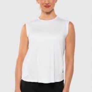 Coolibar White Sleeveless Muscle Tee